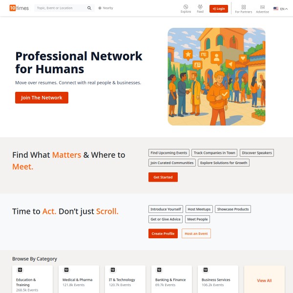 10times homepage screenshot