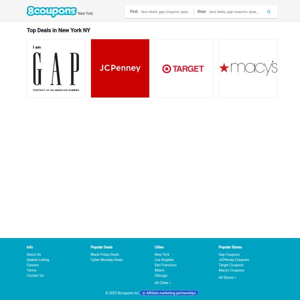8coupons homepage screenshot