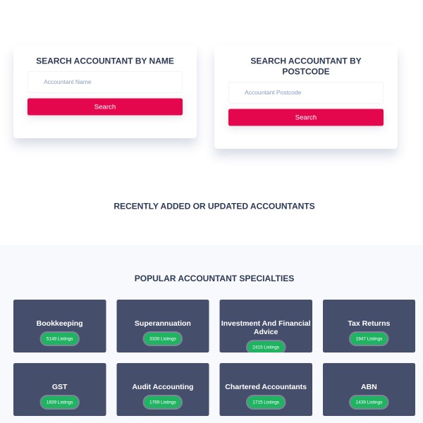 AccountantFirms.com.au homepage screenshot
