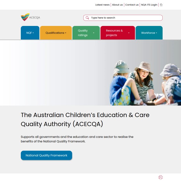 acecqa.gov.au homepage screenshot