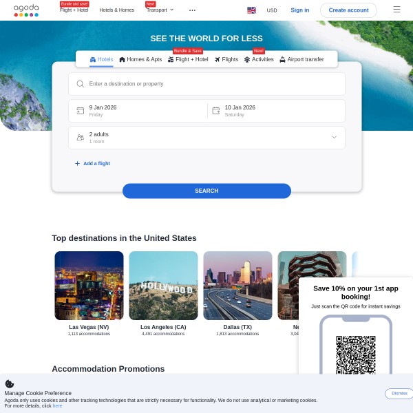 Agoda.com homepage screenshot