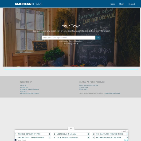 AmericanTowns homepage screenshot