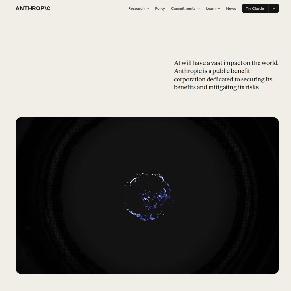 Anthropic homepage screenshot