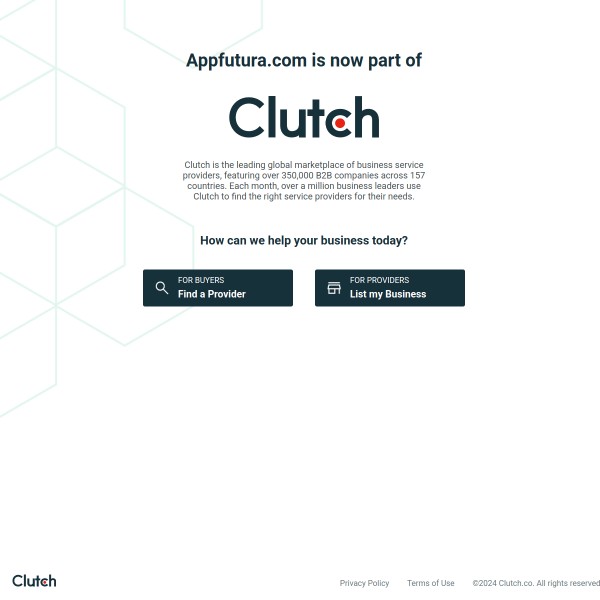 App Futura homepage screenshot