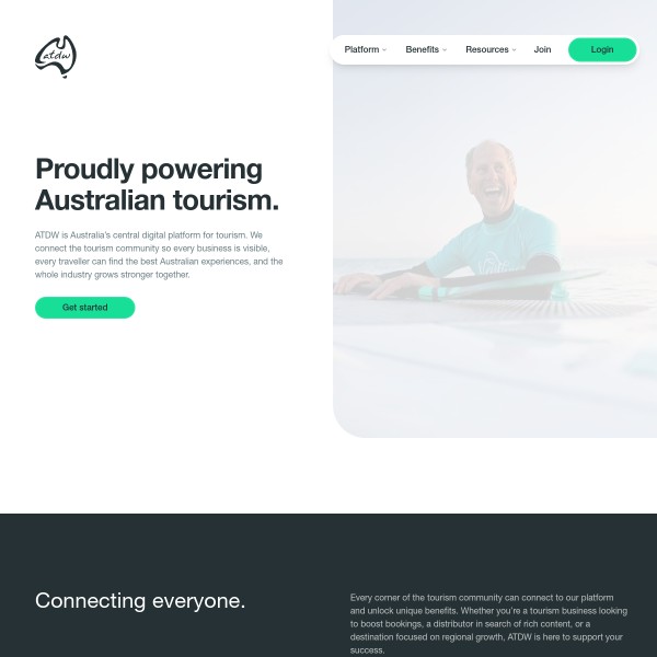 ATDW homepage screenshot