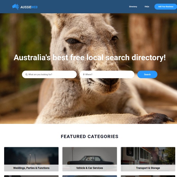 AussieWeb homepage screenshot