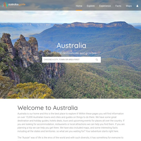 australias.guide homepage screenshot