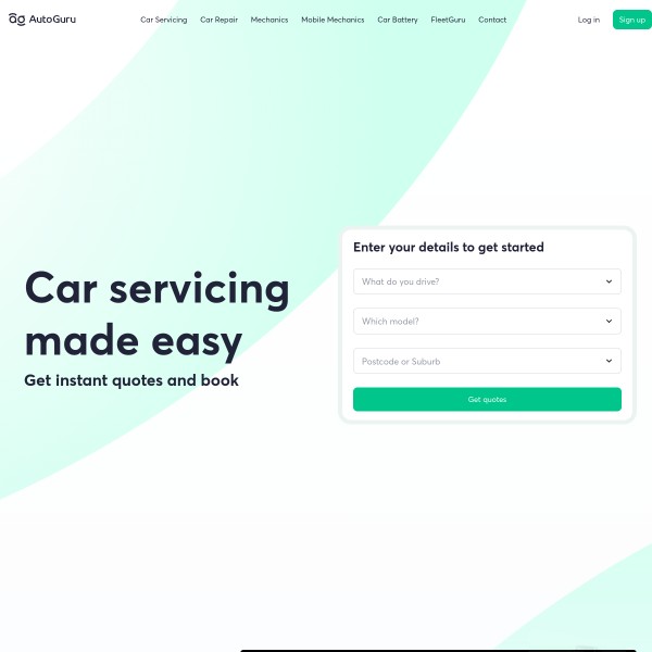 AutoGuru homepage screenshot