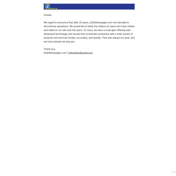 B2BYellowpages.com homepage screenshot