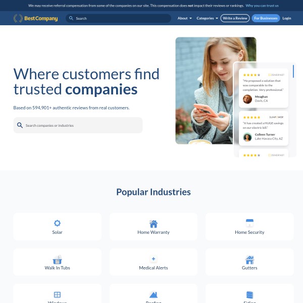 BestCompany homepage screenshot