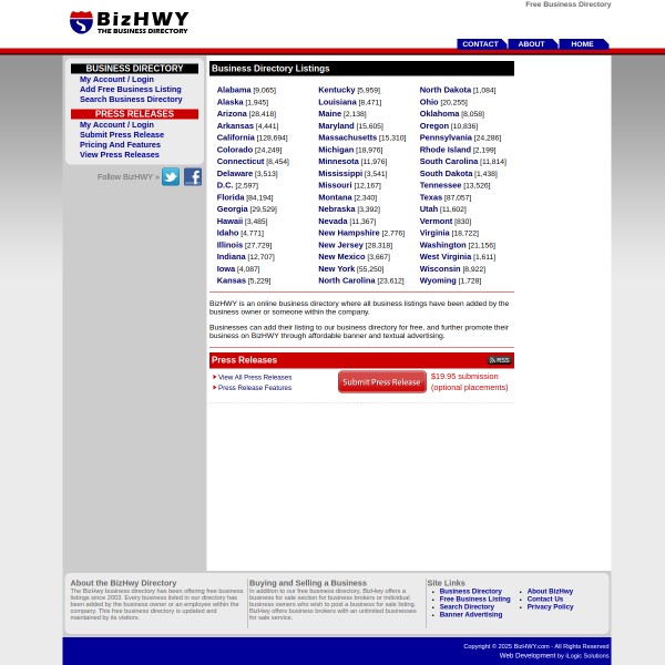 BizHWY homepage screenshot
