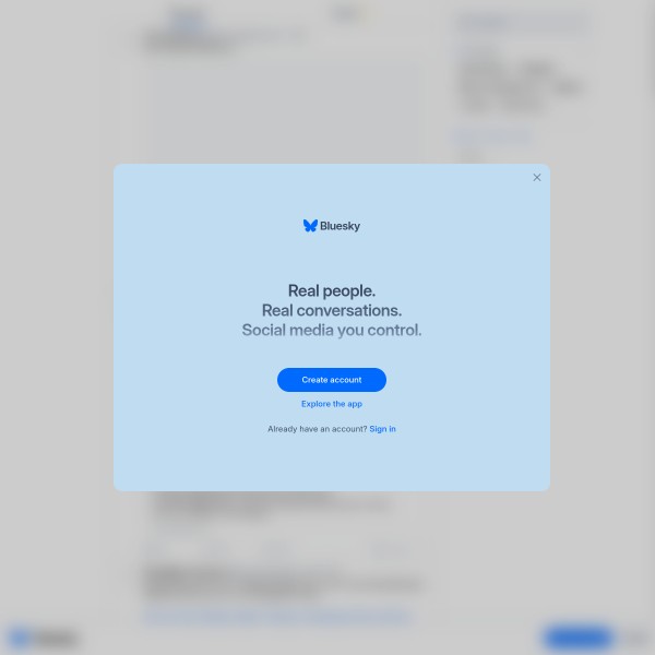 Bluesky homepage screenshot