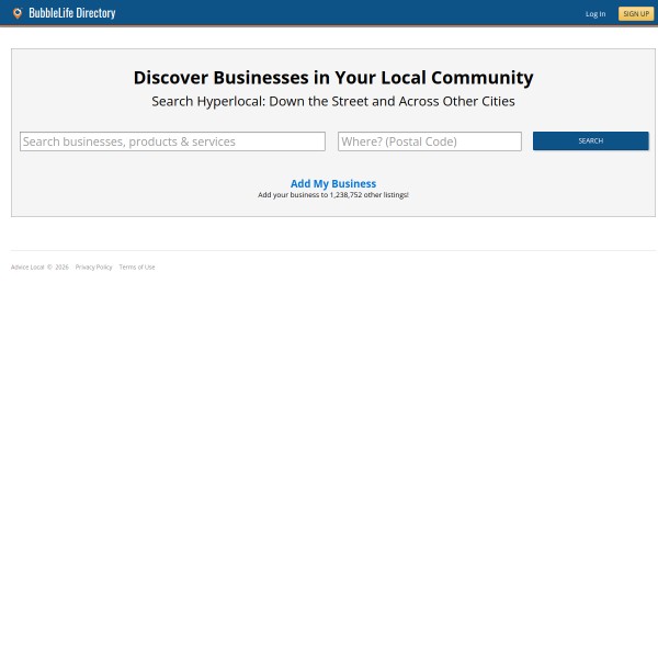 BubbleLife Directory homepage screenshot