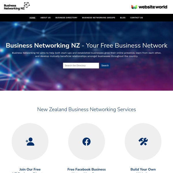 Businesss Networking NZ homepage screenshot