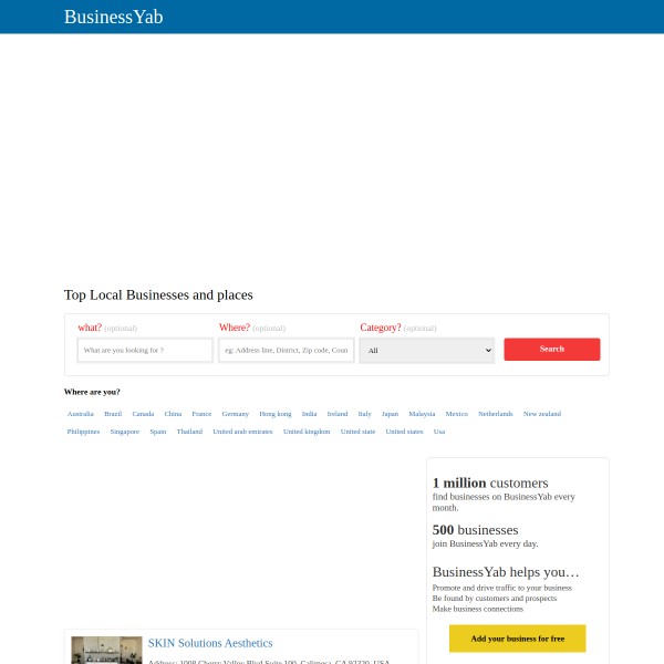 BusinessYab homepage screenshot