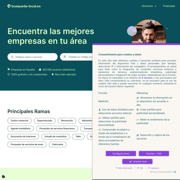 Busqueda Local homepage screenshot