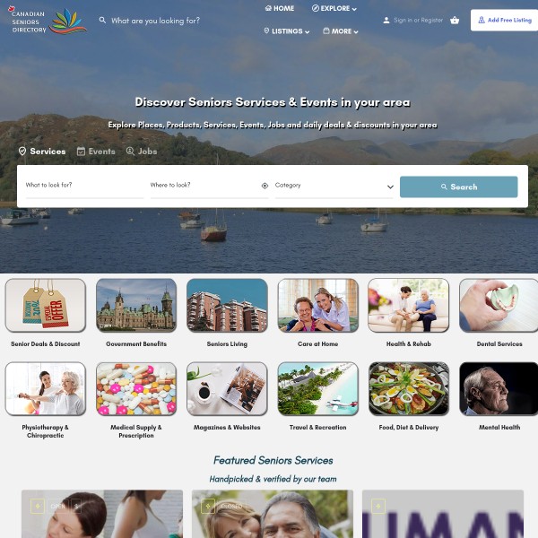 Canadian Seniors Directory homepage screenshot