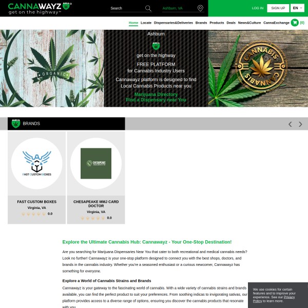Cannawayz homepage screenshot