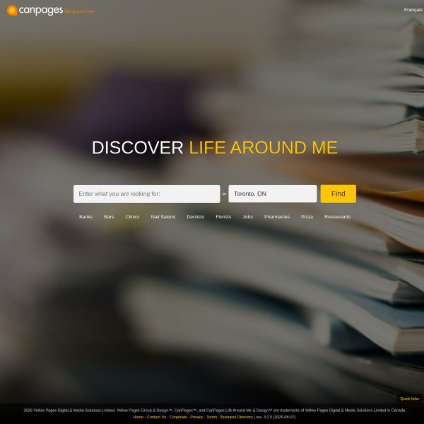 Canpages homepage screenshot