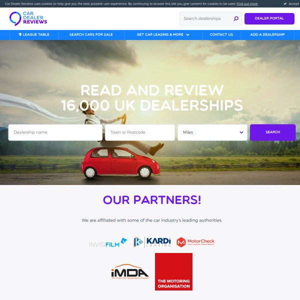 CarDealerReviews homepage screenshot