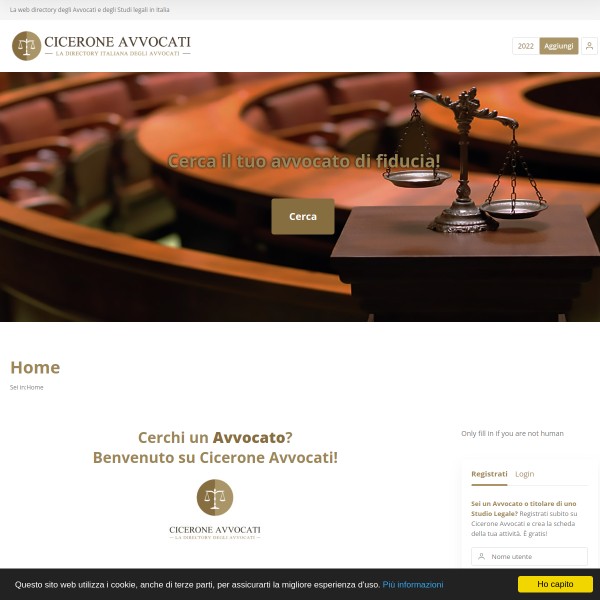 Cicerone Avvocati homepage screenshot