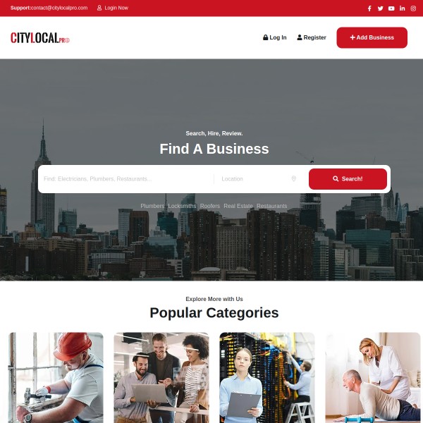 CityLocal Pro homepage screenshot