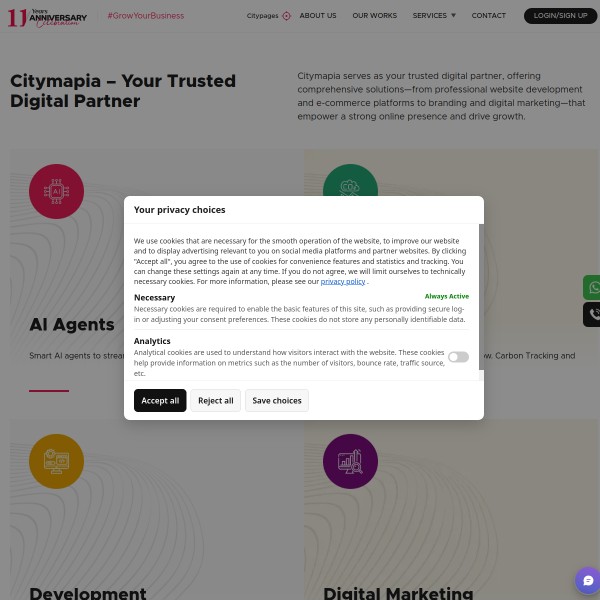 Citymapia homepage screenshot