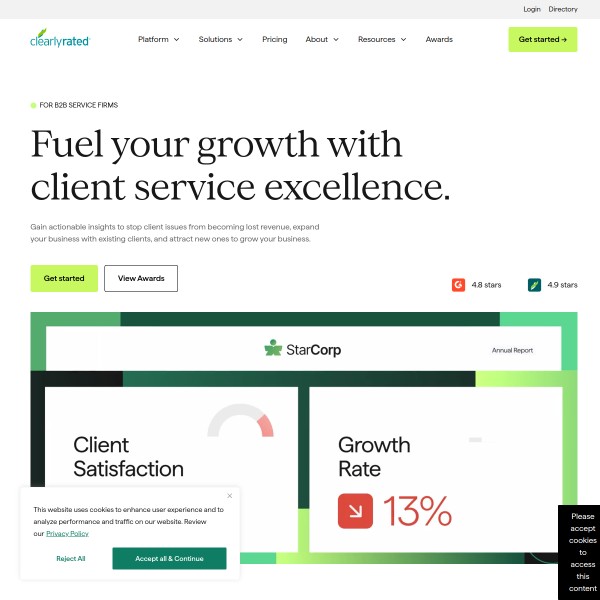 ClearlyRated homepage screenshot