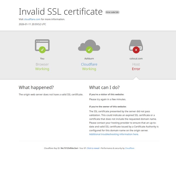 CoLocal homepage screenshot