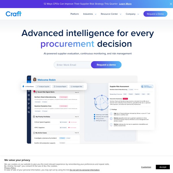 Craft.co homepage screenshot