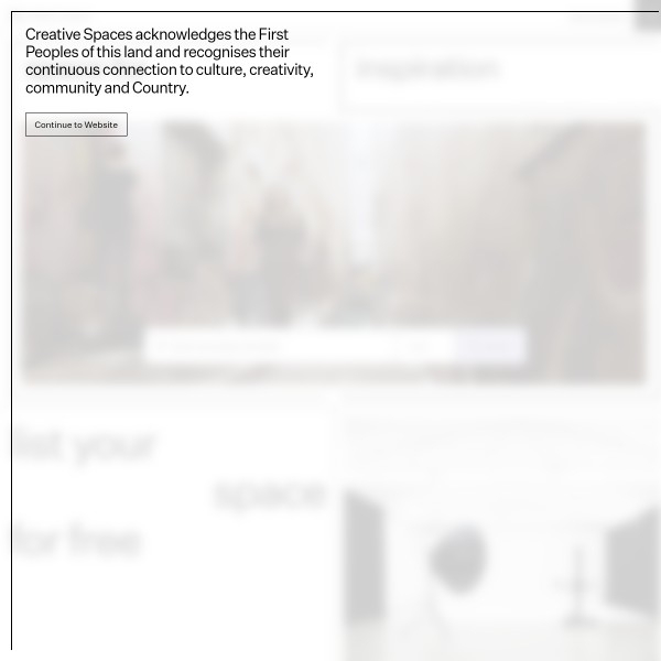 Creative Spaces homepage screenshot