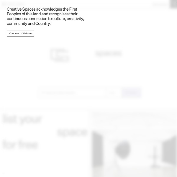 Creative Spaces homepage screenshot