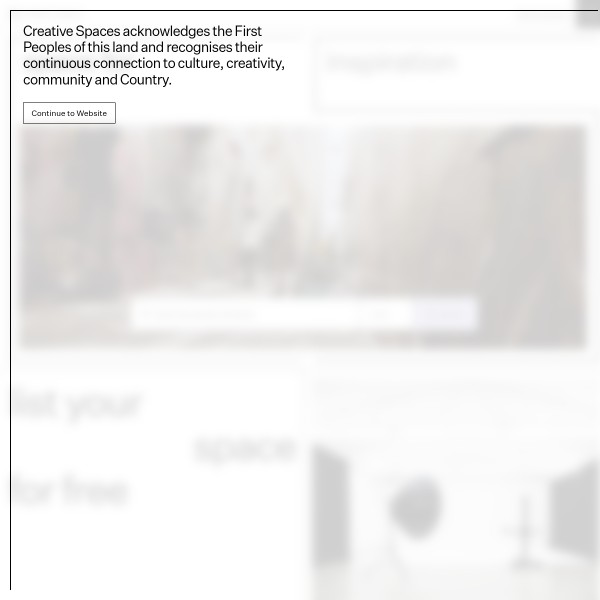 Creative Spaces homepage screenshot