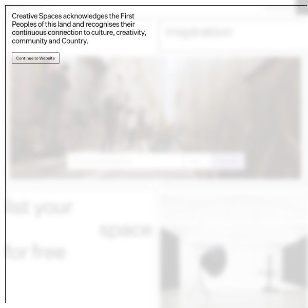 Creative Spaces homepage screenshot