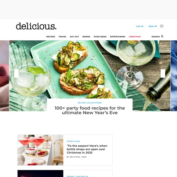 Delicious homepage screenshot