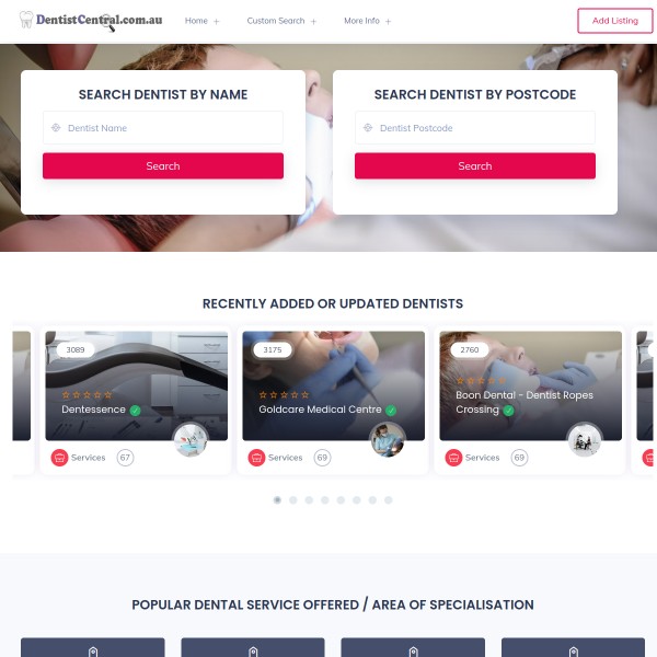 DentistCentral.com.au homepage screenshot