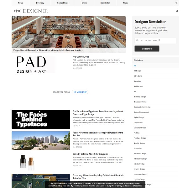 Dexigner homepage screenshot