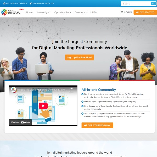 Digital Marketing Community homepage screenshot