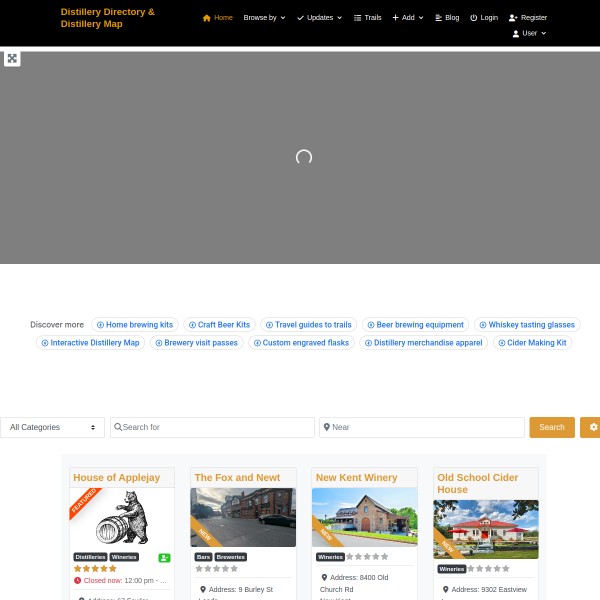 Distillery Directory & Map homepage screenshot