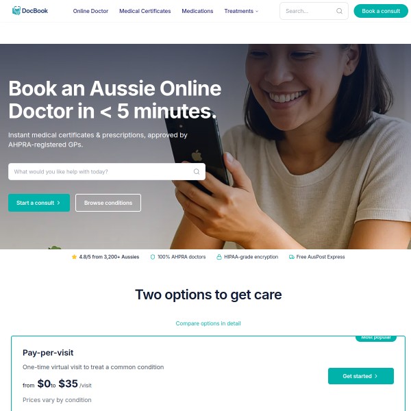 DocBook homepage screenshot