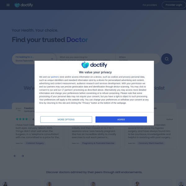 doctify homepage screenshot