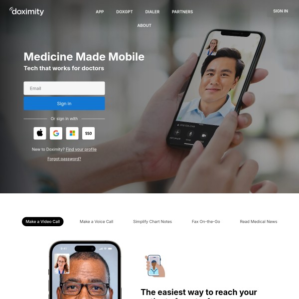 Doximity homepage screenshot