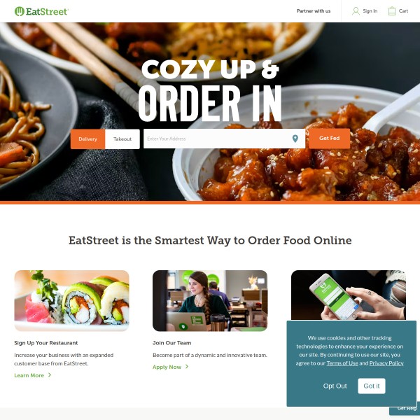Eat Street homepage screenshot
