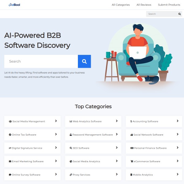 eBool homepage screenshot