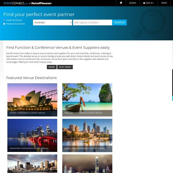 Event Connect homepage screenshot
