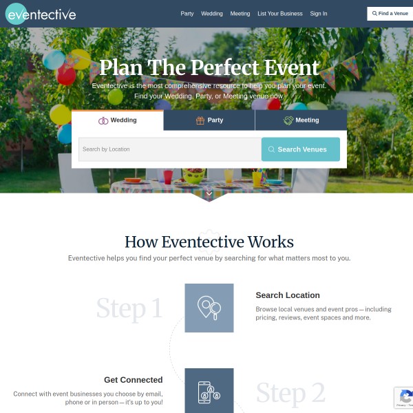 Eventective homepage screenshot