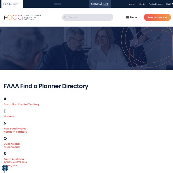 FAAA homepage screenshot