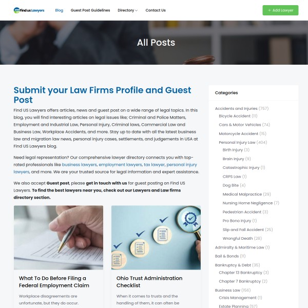 finduslawyers.org homepage screenshot