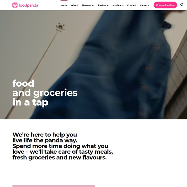 foodpanda homepage screenshot
