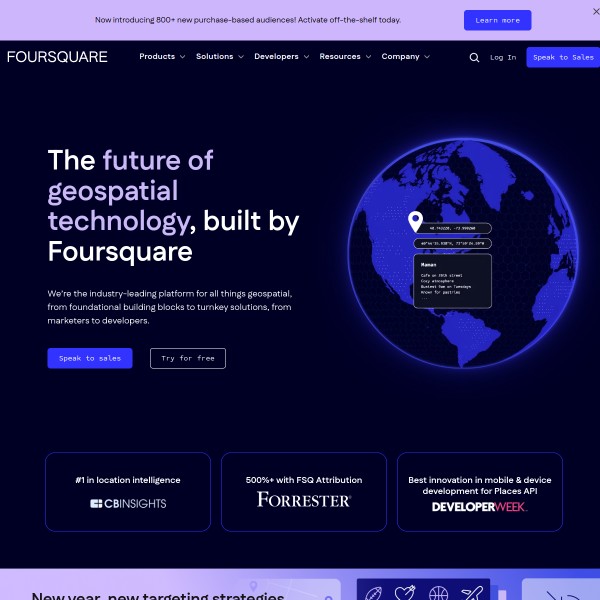 Foursquare homepage screenshot
